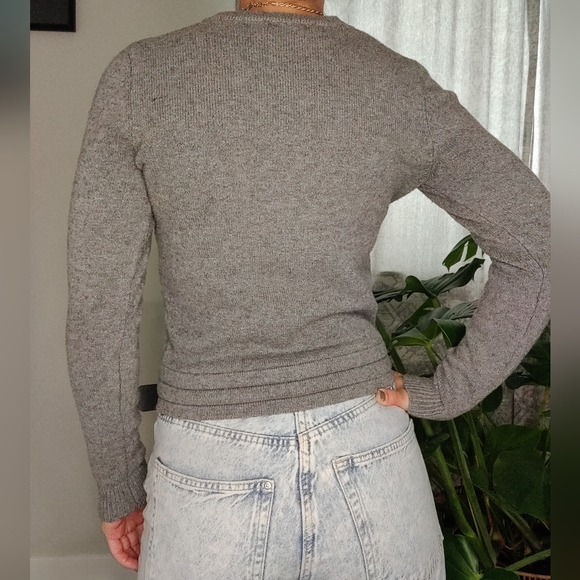 Grey Crew neck Heartloom Sweater with tie detail - Picture 2 of 7